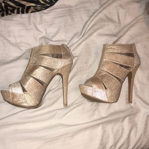 Gold Sparkly Tall Heels
